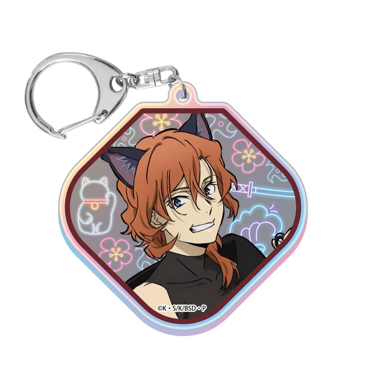 ネオンアクリルキーホルダー 中原中也