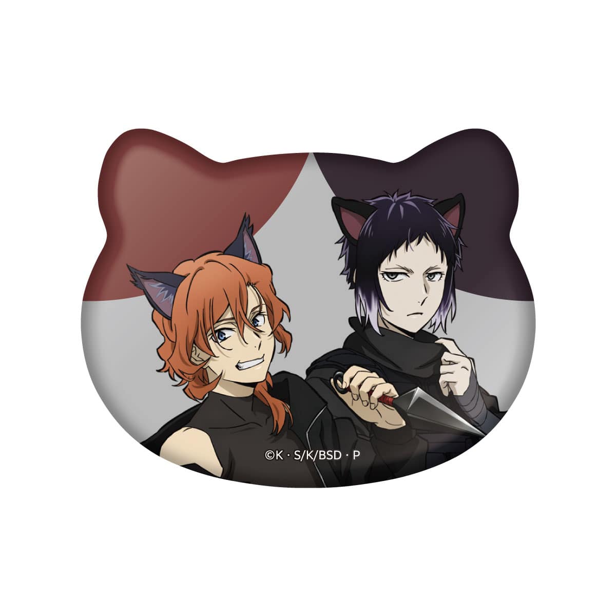 猫型缶バッジ 芥川龍之介&中原中也