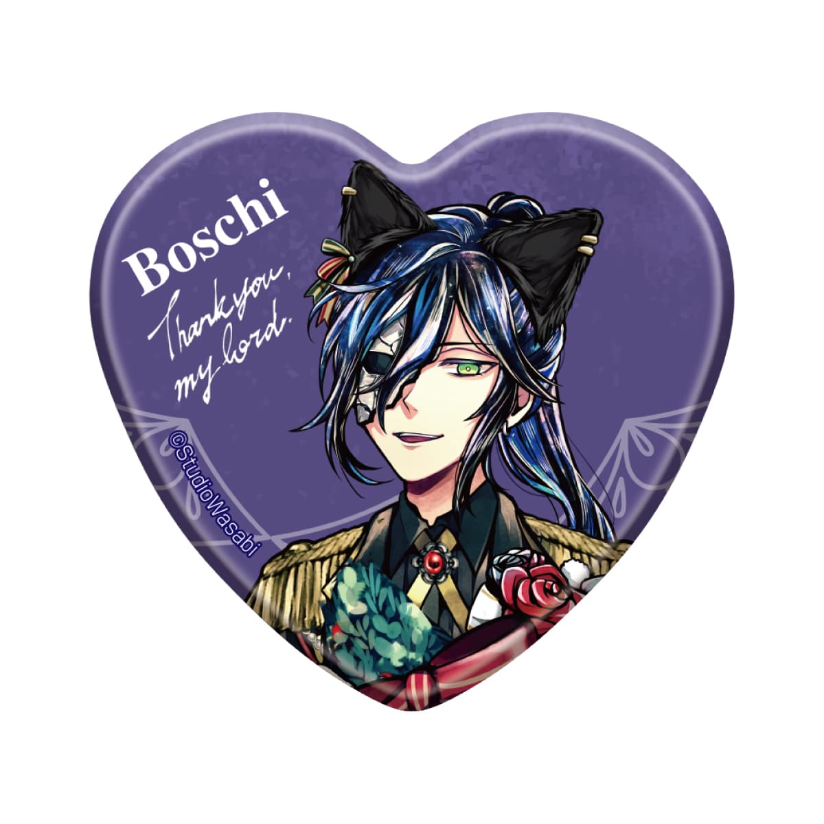 ハート缶バッジ	ボスキ