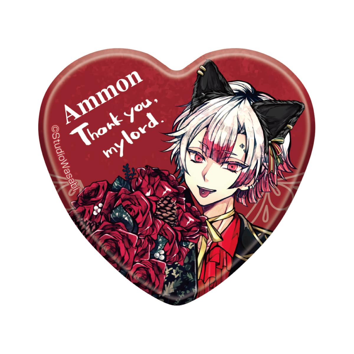 ハート缶バッジ	アモン