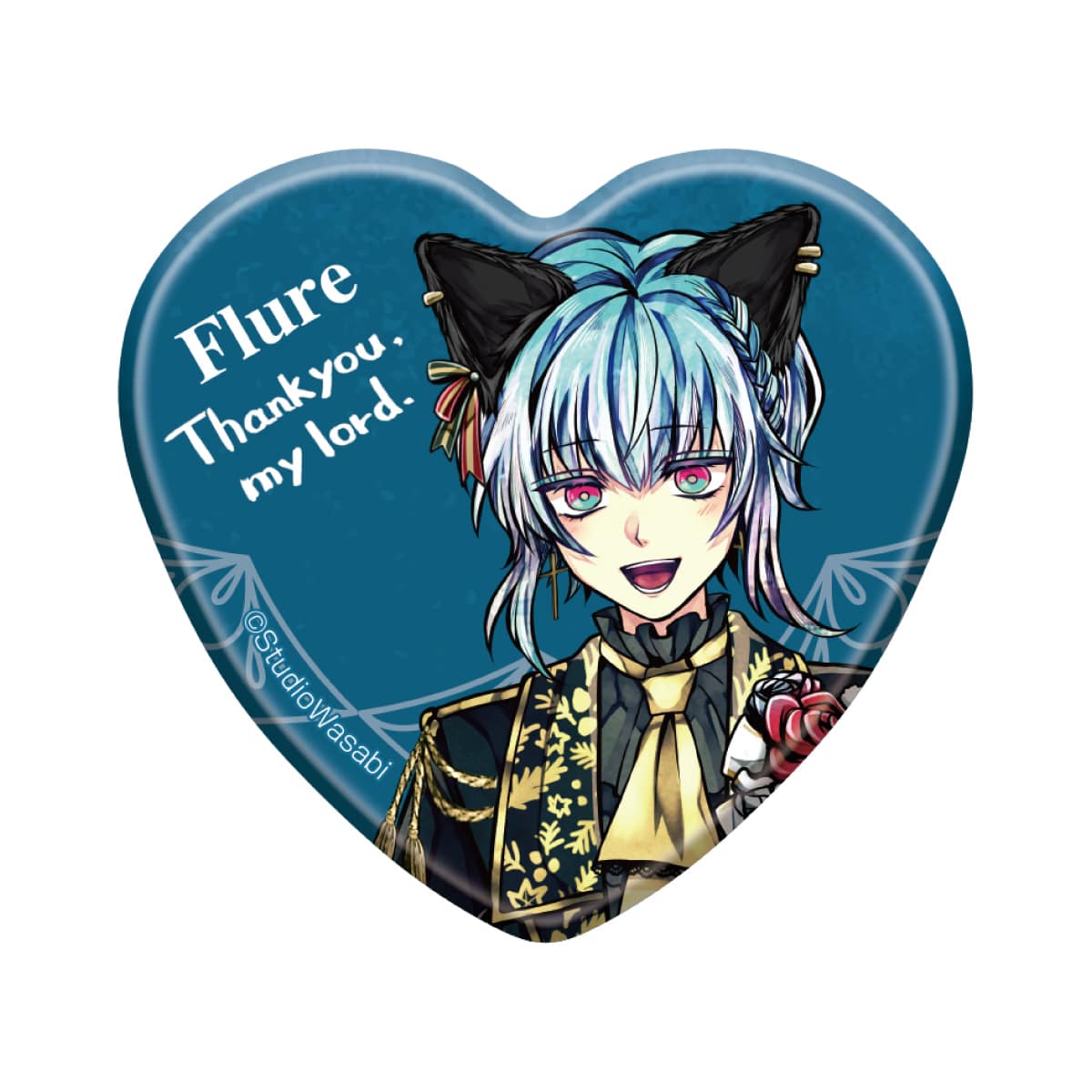 ハート缶バッジ	フルーレ