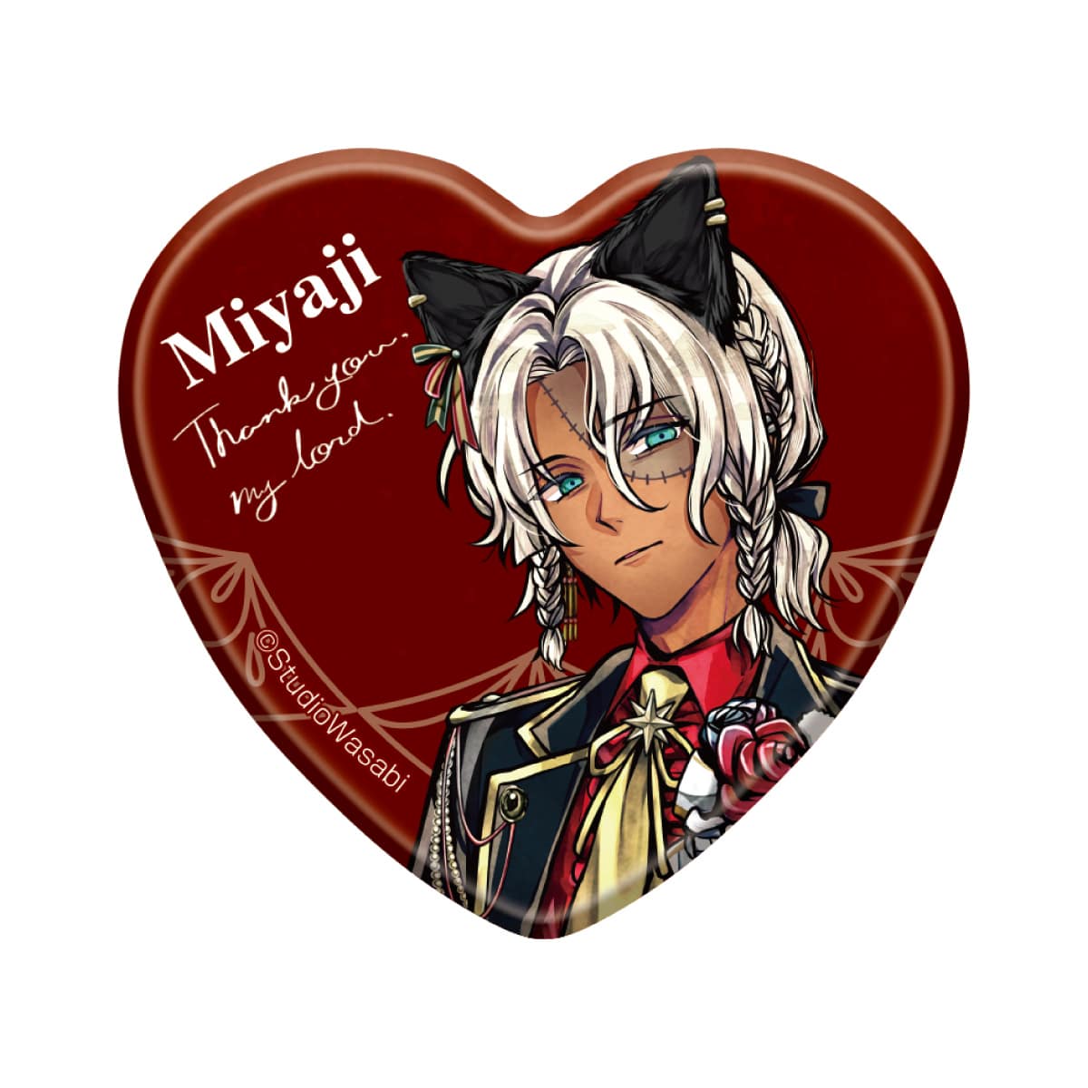 ハート缶バッジ	ミヤジ