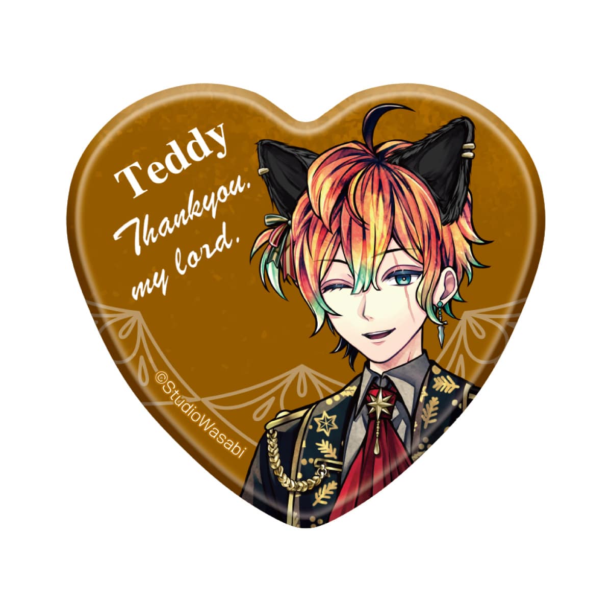 ハート缶バッジ	テディ