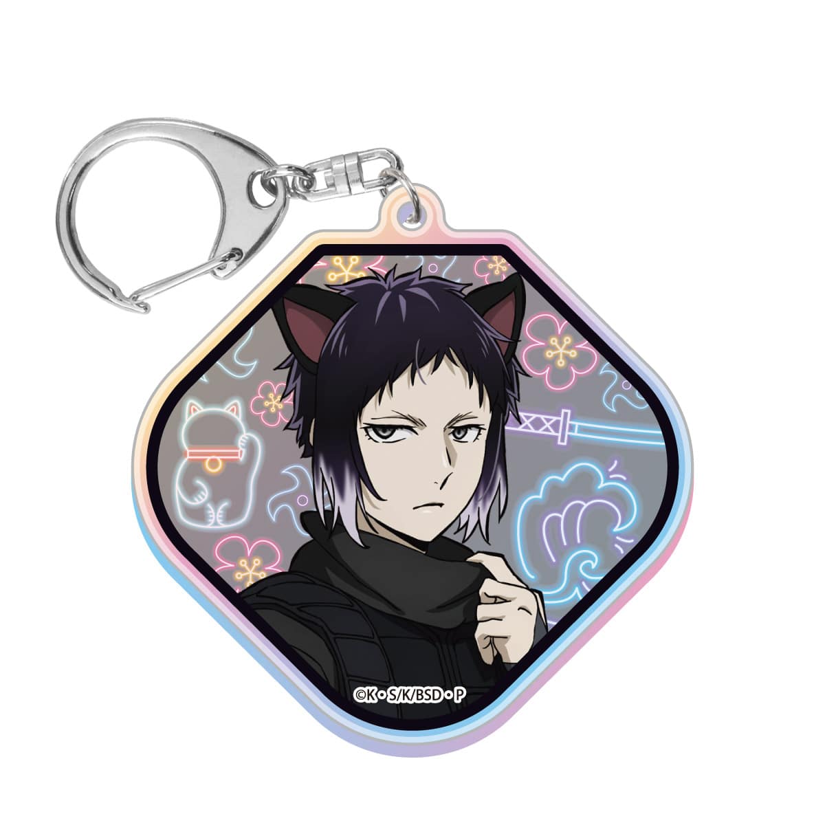 ネオンアクリルキーホルダー 芥川龍之介