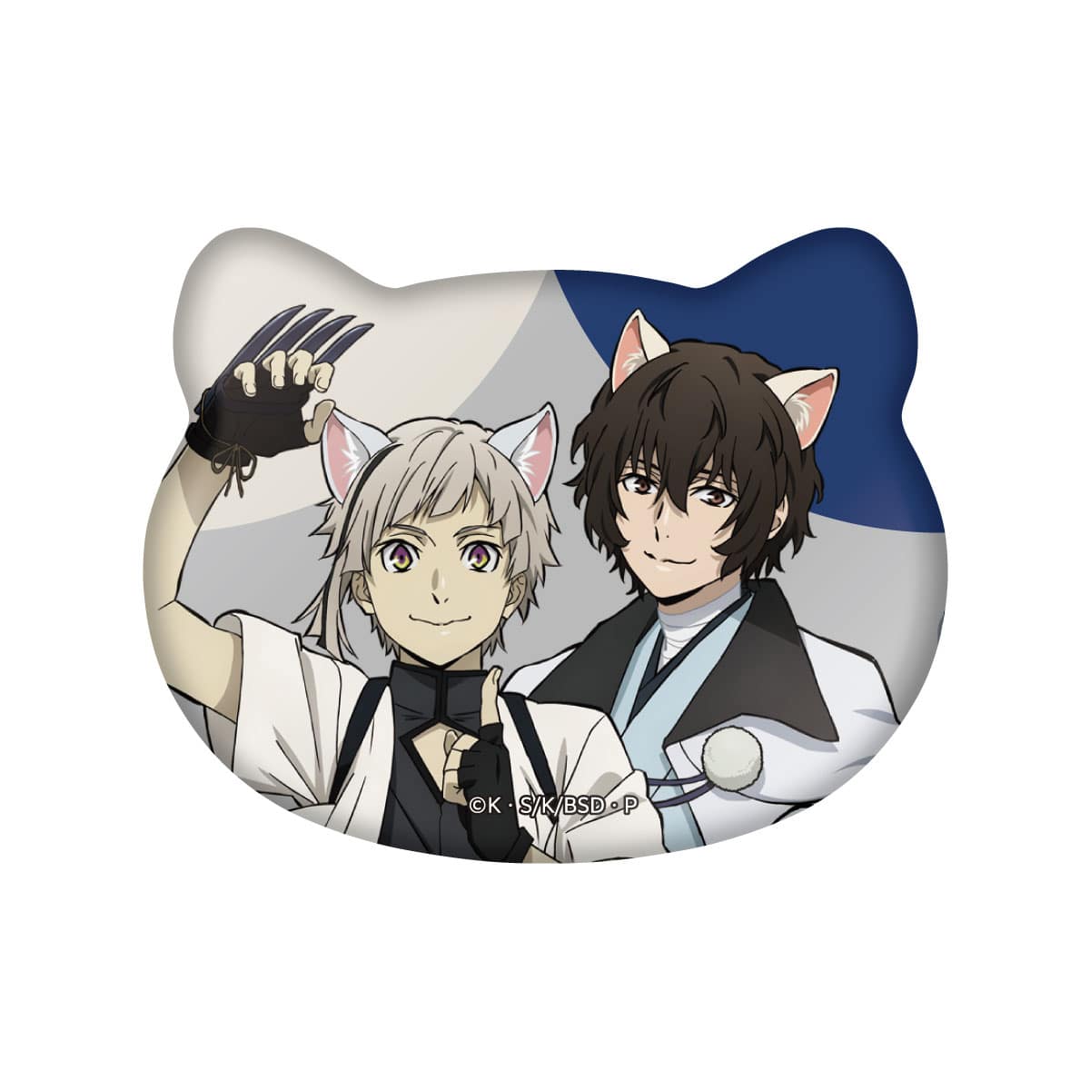 猫型缶バッジ 中島敦&太宰治