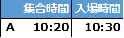 入場タイムテーブル