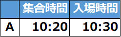 入場タイムテーブル