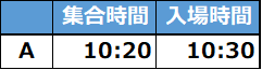 入場タイムテーブル