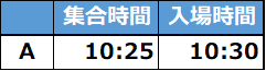 入場タイムテーブル