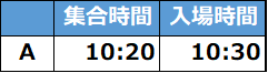 入場タイムテーブル