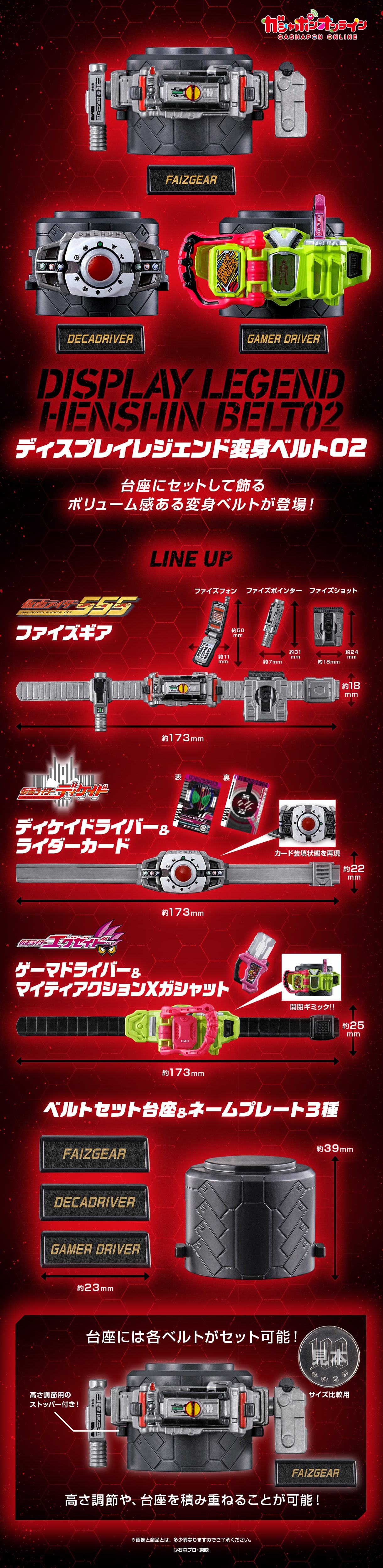 仮面ライダーシリーズ ディスプレイレジェンド変身ベルト02 | ナムコ