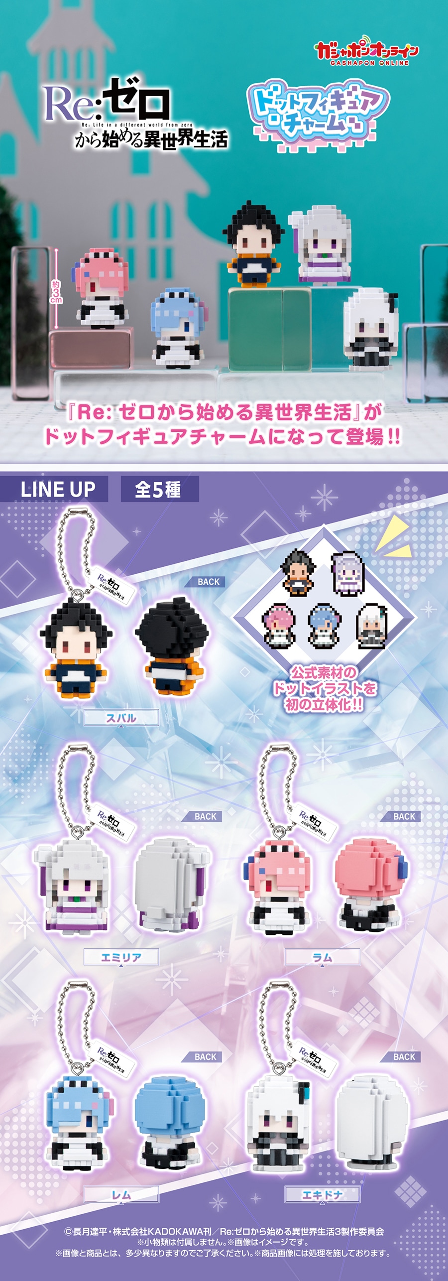 Re:ゼロから始める異世界生活 ドットフィギュアチャーム